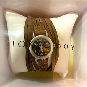 TOKYO bay leather strap wristwatch.  Brand new. Never taken out of box.